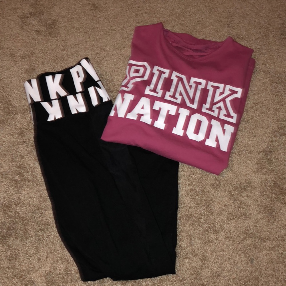 🔅🔅Pink by Victoria secret top AND bottoms